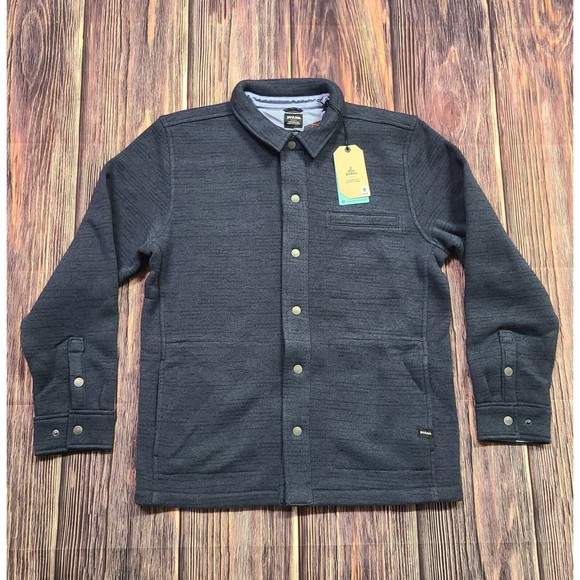 prAna Other - Prana Overshirt Mens Large Tri Thermal Threads Nautical Heather Navy Fleece